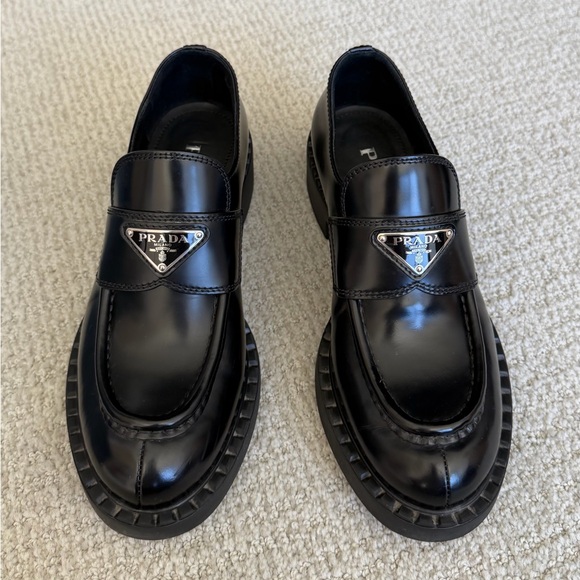 Prada Shoes - Prada Black Patent Loafers
